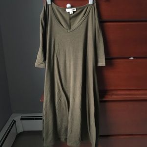 Army green t-shirt dress